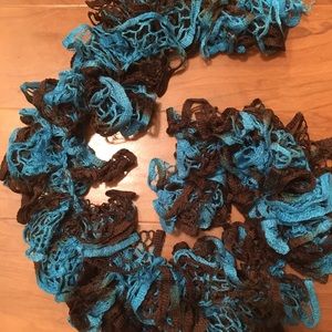 Blue and Brown Homemade Scarf